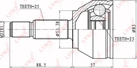 LYNXauto CO-2801 - Kit giunti, Semiasse autozon.pro