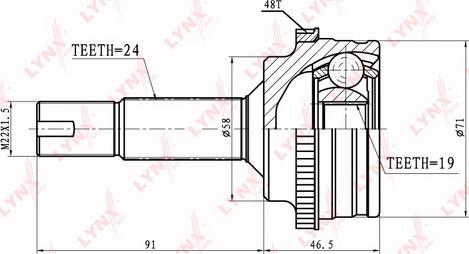 LYNXauto CO-7541A - Kit giunti, Semiasse autozon.pro