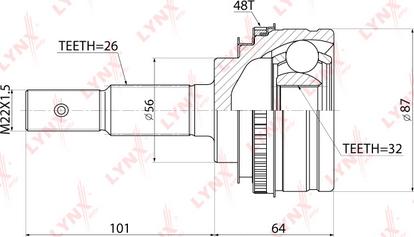 LYNXauto CO-7550A - Kit giunti, Semiasse autozon.pro