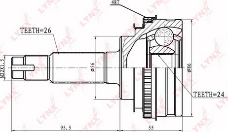 LYNXauto CO-7509A - Kit giunti, Semiasse autozon.pro