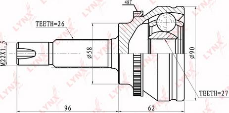 LYNXauto CO-7503A - Kit giunti, Semiasse autozon.pro