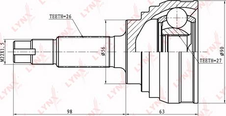 LYNXauto CO-7514 - Kit giunti, Semiasse autozon.pro