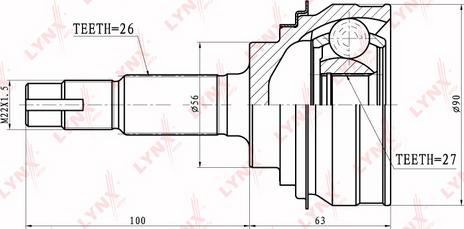 LYNXauto CO-7513 - Kit giunti, Semiasse autozon.pro