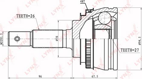 LYNXauto CO-7584A - Kit giunti, Semiasse autozon.pro