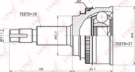 LYNXauto CO-7586A - Kit giunti, Semiasse autozon.pro