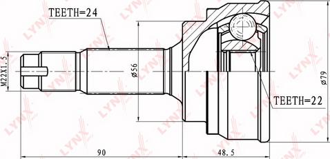 LYNXauto CO-7534 - Kit giunti, Semiasse autozon.pro