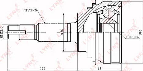 LYNXauto CO-7538 - Kit giunti, Semiasse autozon.pro