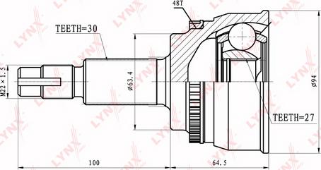 LYNXauto CO-7524A - Kit giunti, Semiasse autozon.pro