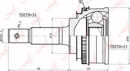 LYNXauto CO-7525A - Kit giunti, Semiasse autozon.pro