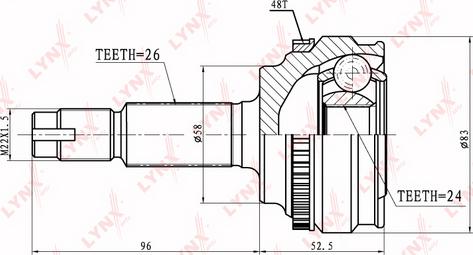 LYNXauto CO-7520A - Kit giunti, Semiasse autozon.pro