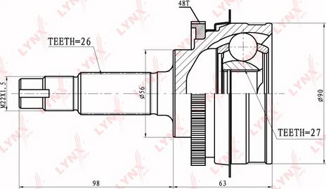 LYNXauto CO-7523A - Kit giunti, Semiasse autozon.pro