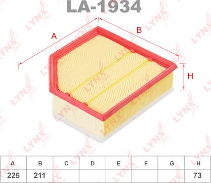LYNXauto LA-1934 - Filtro aria autozon.pro