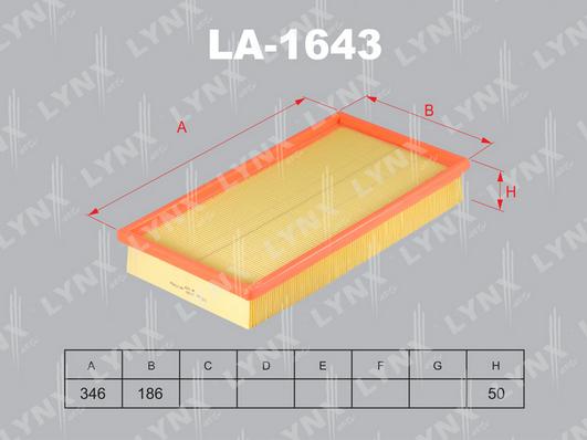 LYNXauto LA-1643 - Filtro aria autozon.pro