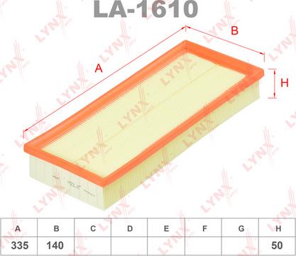 LYNXauto LA-1610 - Filtro aria autozon.pro