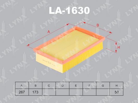 LYNXauto LA-1630 - Filtro aria autozon.pro