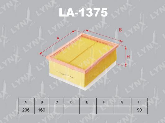 LYNXauto LA-1375 - Filtro aria autozon.pro