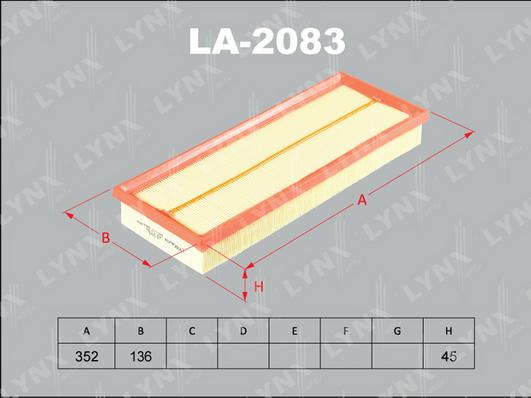 LYNXauto LA-2083 - Filtro aria autozon.pro