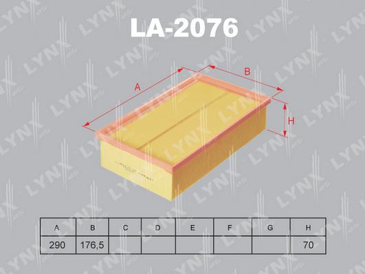 LYNXauto LA-2076 - Filtro aria autozon.pro