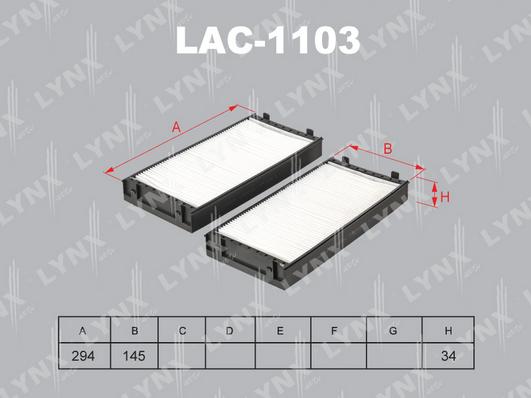 LYNXauto LAC-1103 - Filtro, Aria abitacolo autozon.pro