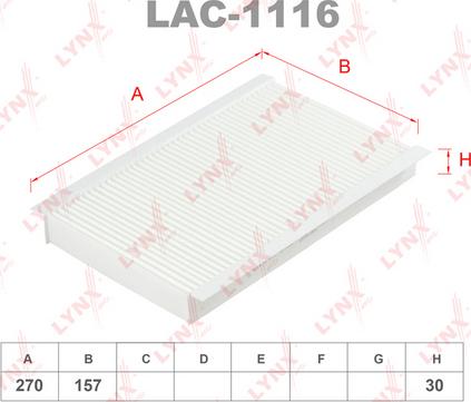 LYNXauto LAC-1116 - Filtro, Aria abitacolo autozon.pro