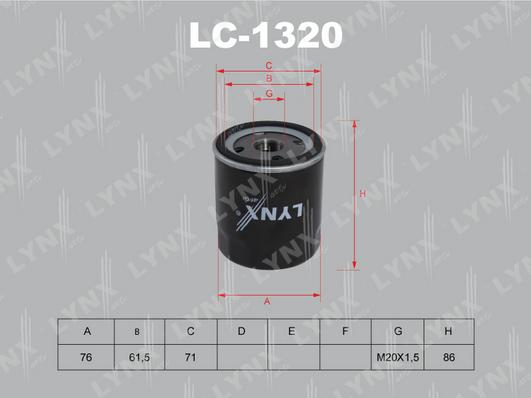 LYNXauto LC-1320 - Filtro olio autozon.pro