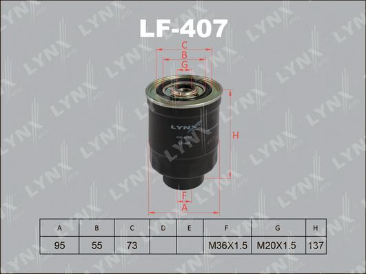 LYNXauto LF-407 - Filtro carburante autozon.pro