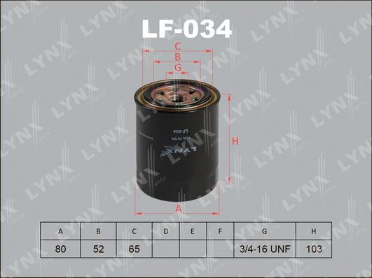 LYNXauto LF-034 - Filtro carburante autozon.pro