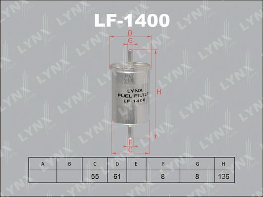 LYNXauto LF-1400 - Filtro carburante autozon.pro