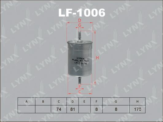 LYNXauto LF-1006 - Filtro carburante autozon.pro