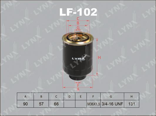 LYNXauto LF-102 - Filtro carburante autozon.pro