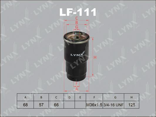 LYNXauto LF-111 - Filtro carburante autozon.pro