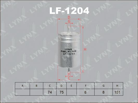 LYNXauto LF-1204 - Filtro carburante autozon.pro