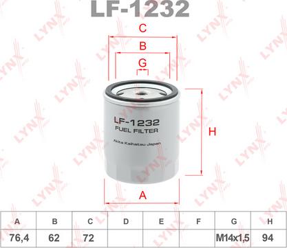 LYNXauto LF-1232 - Filtro carburante autozon.pro