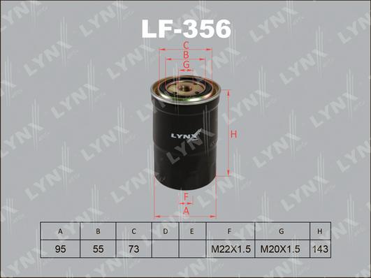 LYNXauto LF-356 - Filtro carburante autozon.pro