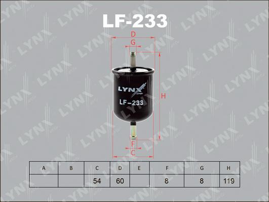 LYNXauto LF-233 - Filtro carburante autozon.pro