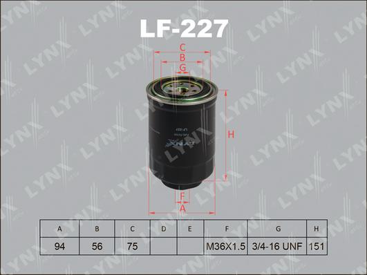 LYNXauto LF-227 - Filtro carburante autozon.pro