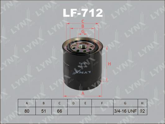 LYNXauto LF-712 - Filtro carburante autozon.pro