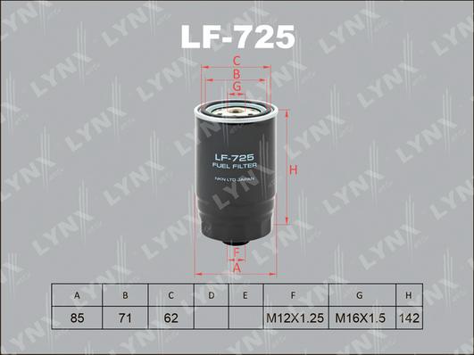 LYNXauto LF-725 - Filtro carburante autozon.pro