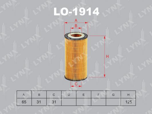 LYNXauto LO-1914 - Filtro olio autozon.pro