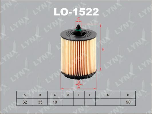 LYNXauto LO-1522 - Filtro olio autozon.pro