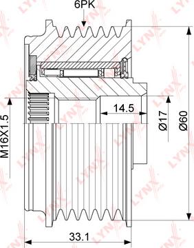 LYNXauto PA-1096 - Puleggia cinghia, Alternatore autozon.pro