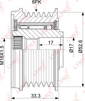 LYNXauto PA-1097 - Puleggia cinghia, Alternatore autozon.pro