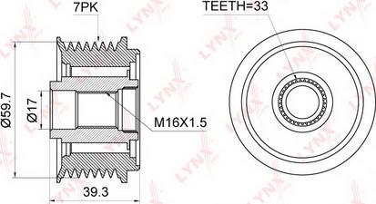 LYNXauto PA-1044 - Puleggia cinghia, Alternatore autozon.pro