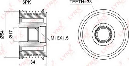 LYNXauto PA-1046 - Puleggia cinghia, Alternatore autozon.pro