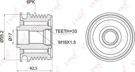 LYNXauto PA-1009 - Puleggia cinghia, Alternatore autozon.pro