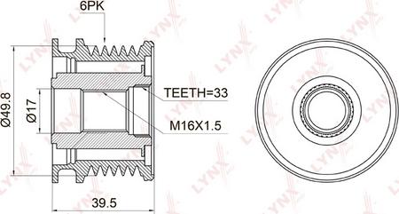 LYNXauto PA-1005 - Puleggia cinghia, Alternatore autozon.pro