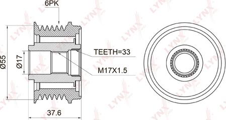 LYNXauto PA-1006 - Puleggia cinghia, Alternatore autozon.pro