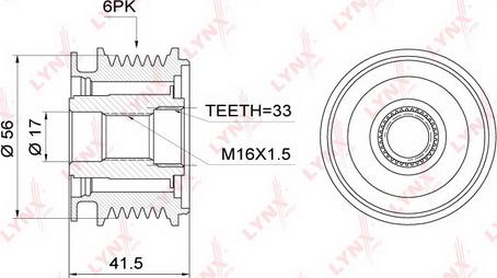 LYNXauto PA-1001 - Puleggia cinghia, Alternatore autozon.pro