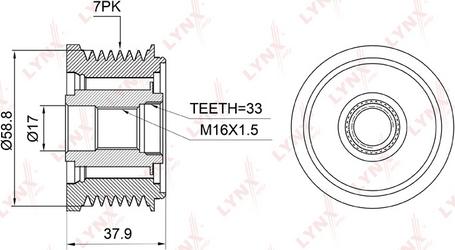 LYNXauto PA-1003 - Puleggia cinghia, Alternatore autozon.pro