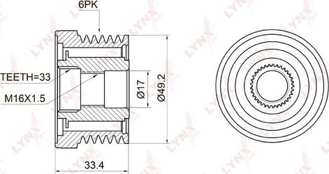 LYNXauto PA-1002 - Puleggia cinghia, Alternatore autozon.pro